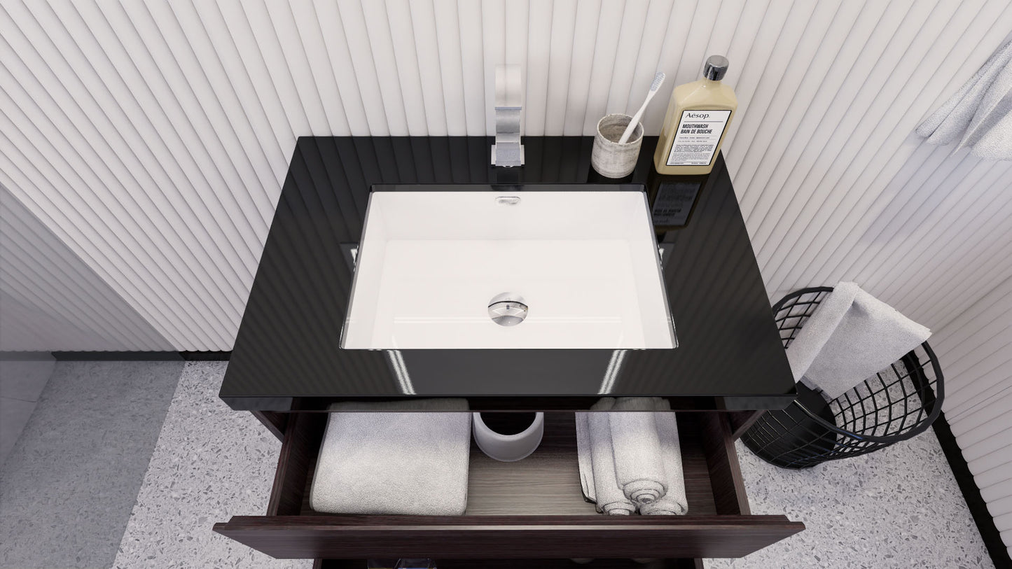 Stanley 30" Freestanding Bathroom Vanity with Reinforced Acrylic Integrated Sink Top