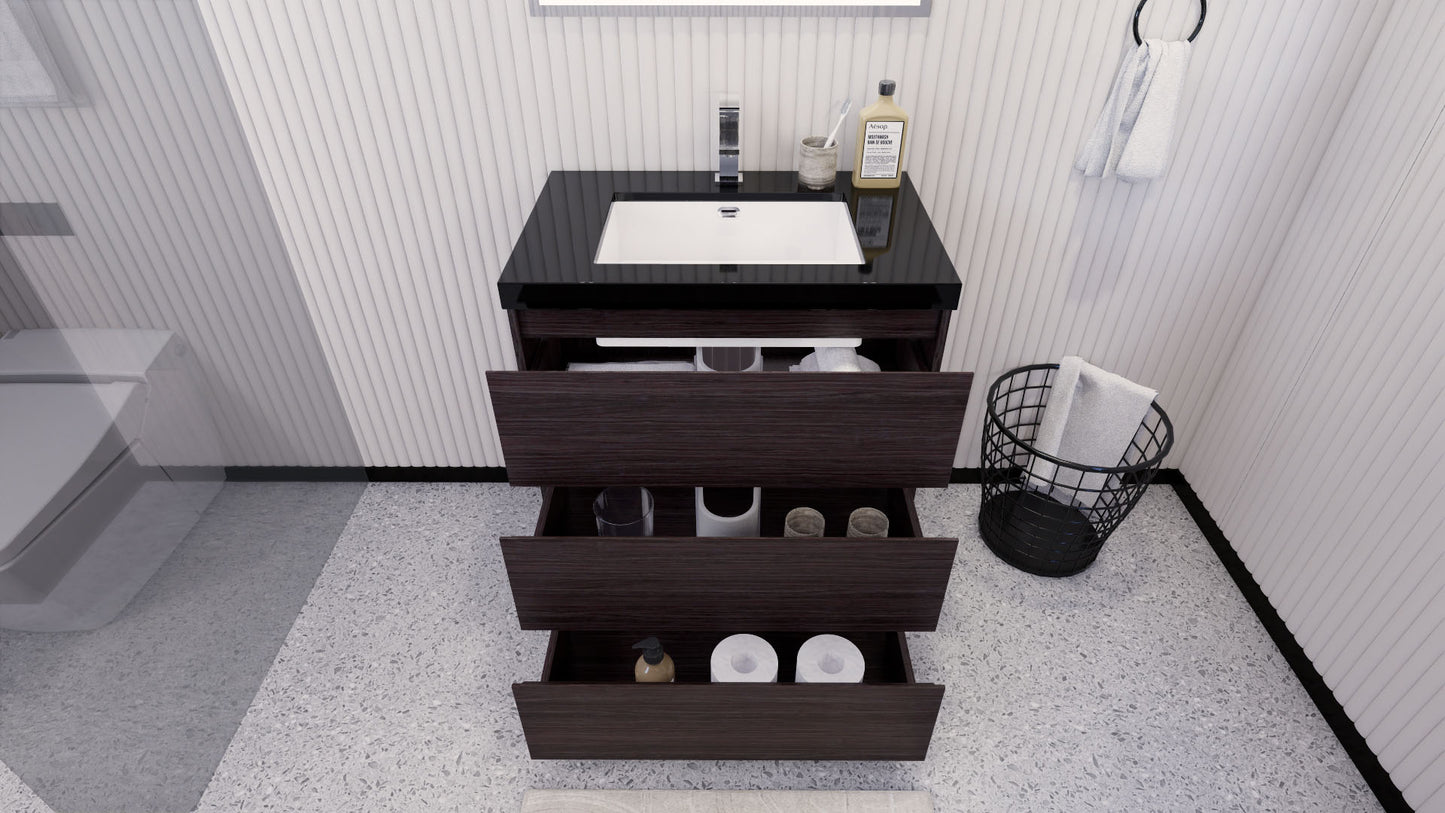 Stanley 30" Freestanding Bathroom Vanity with Reinforced Acrylic Integrated Sink Top