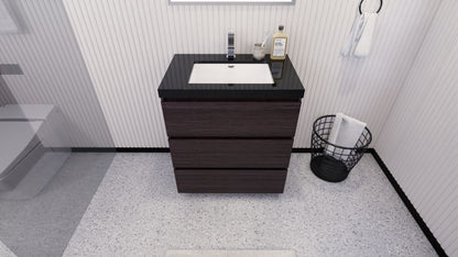 Stanley 30" Freestanding Bathroom Vanity with Reinforced Acrylic Integrated Sink Top