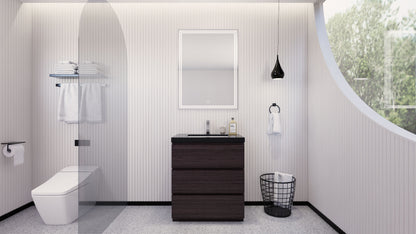 Stanley 30" Freestanding Bathroom Vanity with Reinforced Acrylic Integrated Sink Top