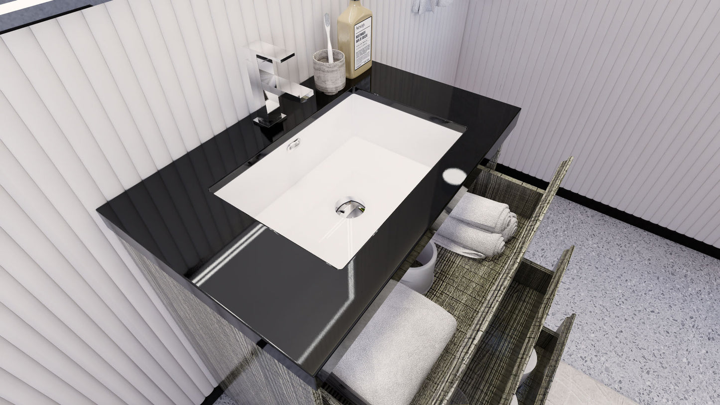 Stanley 30" Freestanding Bathroom Vanity with Reinforced Acrylic Integrated Sink Top