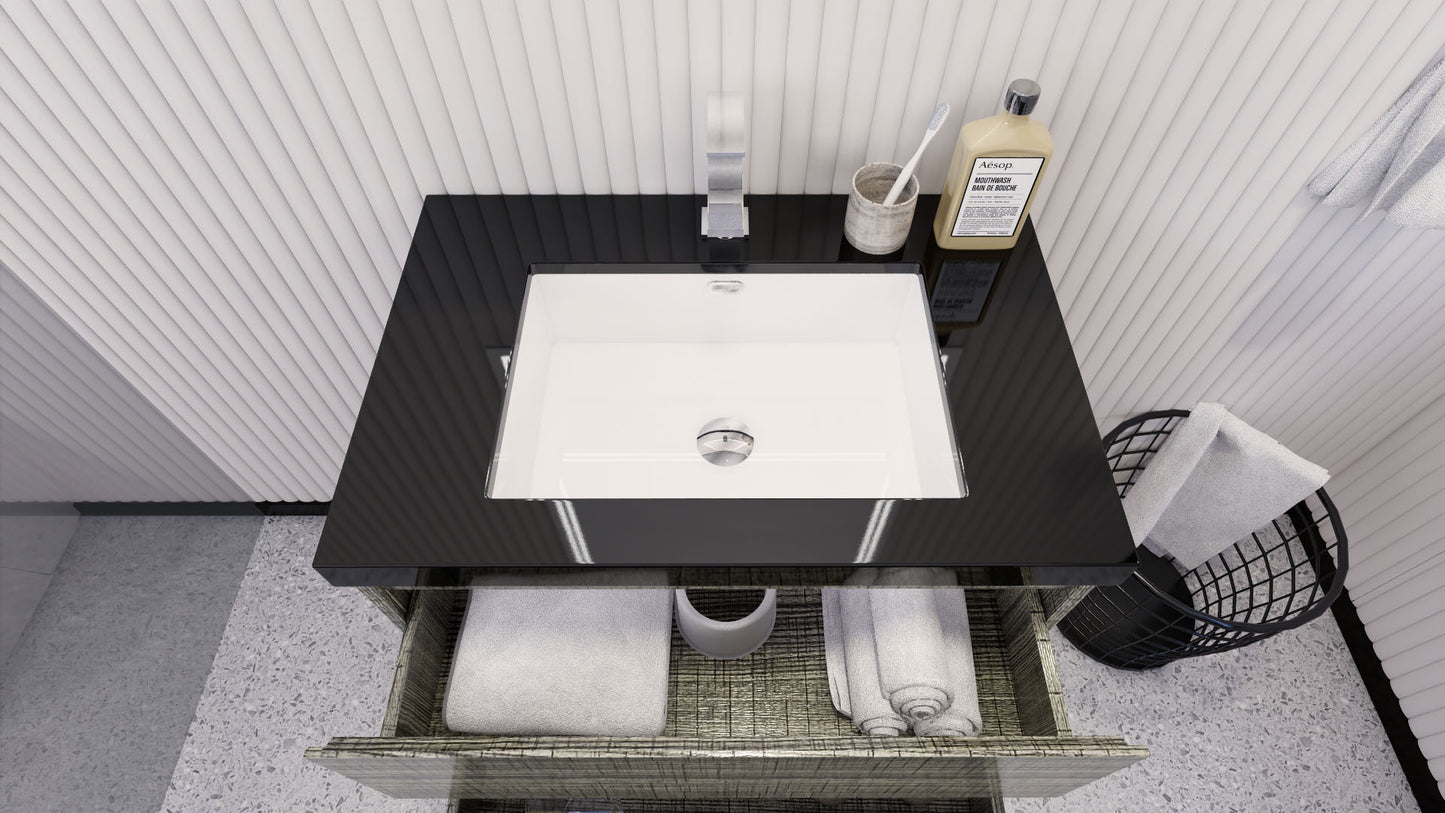 Stanley 30" Freestanding Bathroom Vanity with Reinforced Acrylic Integrated Sink Top