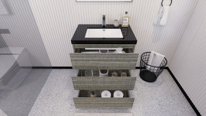 Stanley 30" Freestanding Bathroom Vanity with Reinforced Acrylic Integrated Sink Top