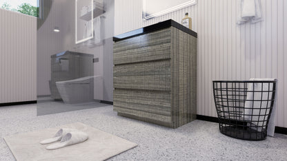 Stanley 30" Freestanding Bathroom Vanity with Reinforced Acrylic Integrated Sink Top