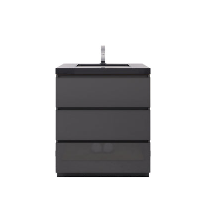 Stanley 30" Freestanding Bathroom Vanity with Reinforced Acrylic Integrated Sink Top