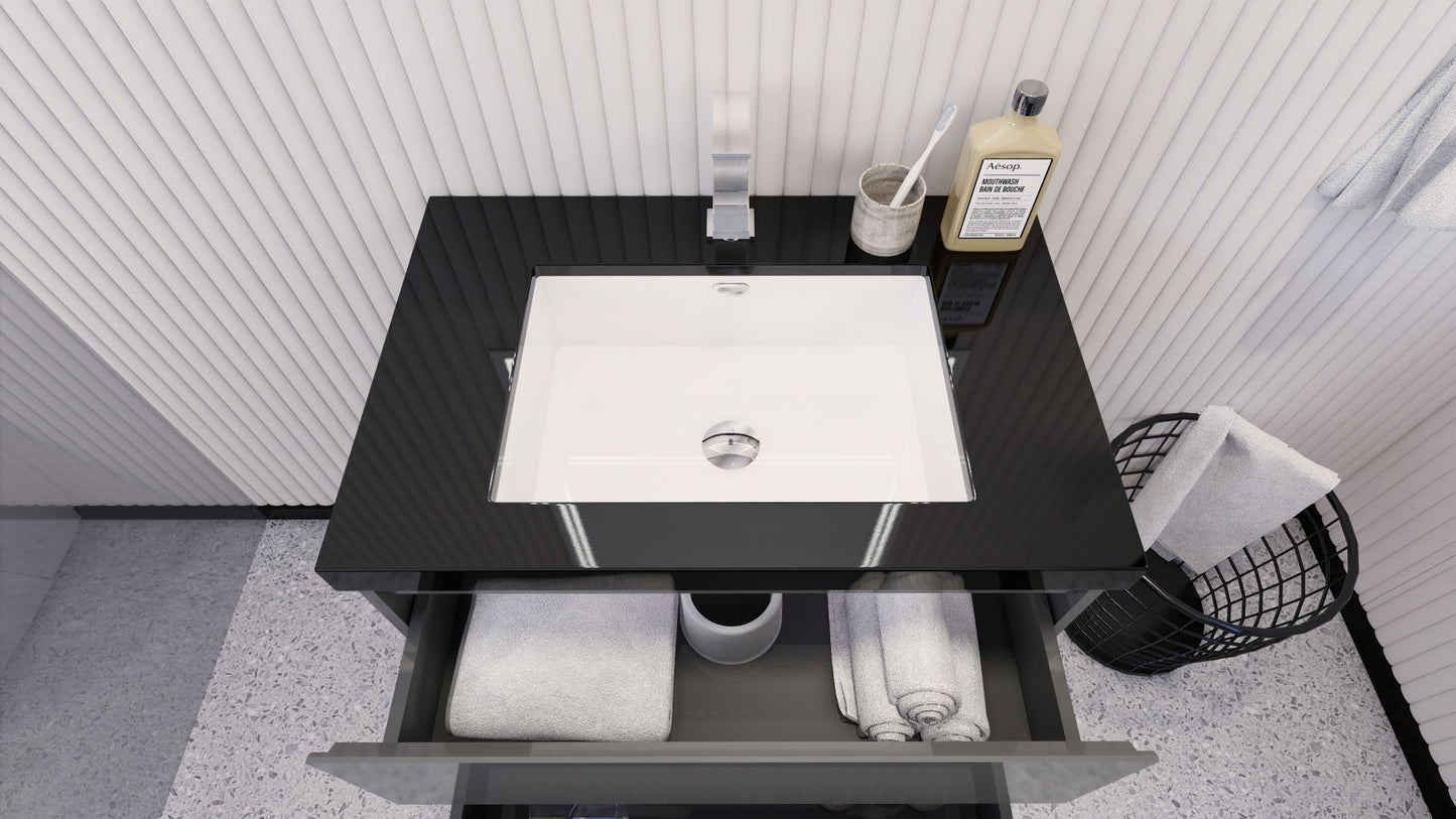 Stanley 30" Freestanding Bathroom Vanity with Reinforced Acrylic Integrated Sink Top