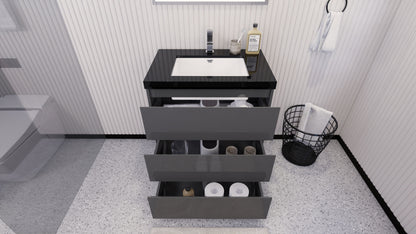 Stanley 30" Freestanding Bathroom Vanity with Reinforced Acrylic Integrated Sink Top