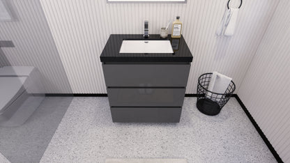 Stanley 30" Freestanding Bathroom Vanity with Reinforced Acrylic Integrated Sink Top