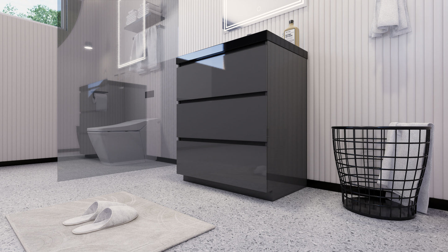 Stanley 30" Freestanding Bathroom Vanity with Reinforced Acrylic Integrated Sink Top