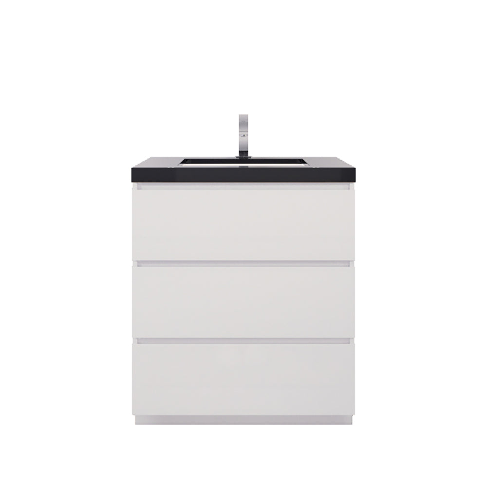 Stanley 30" Freestanding Bathroom Vanity with Reinforced Acrylic Integrated Sink Top