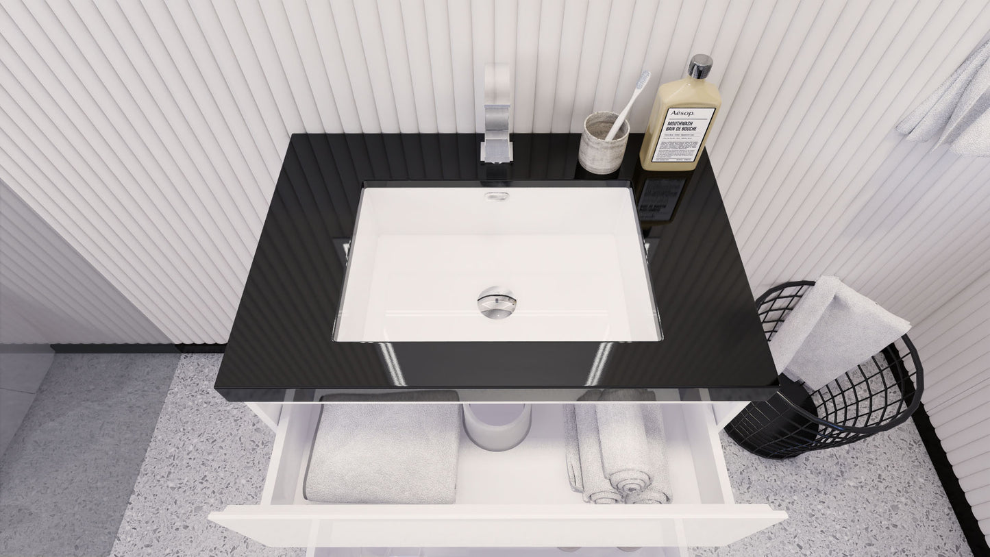 Stanley 30" Freestanding Bathroom Vanity with Reinforced Acrylic Integrated Sink Top