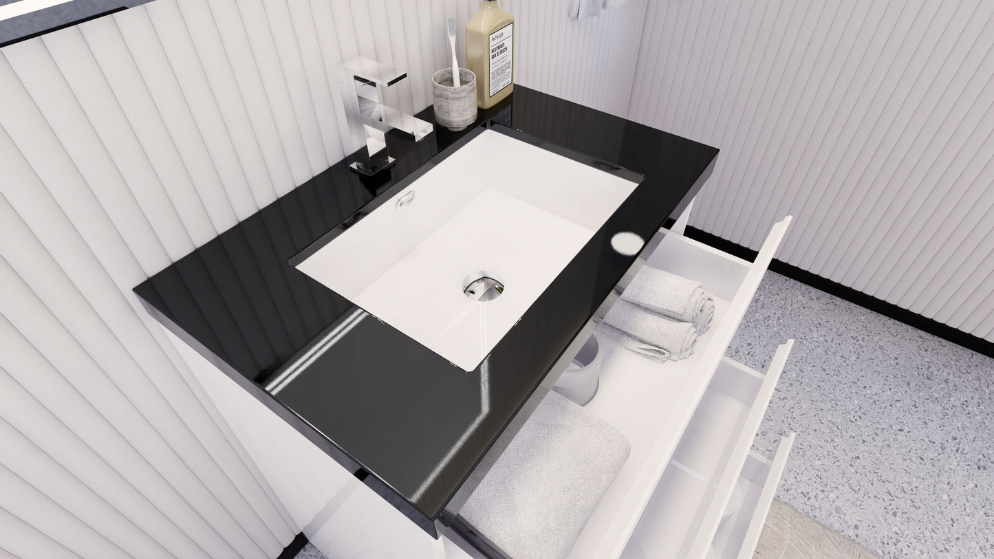 Stanley 30" Freestanding Bathroom Vanity with Reinforced Acrylic Integrated Sink Top
