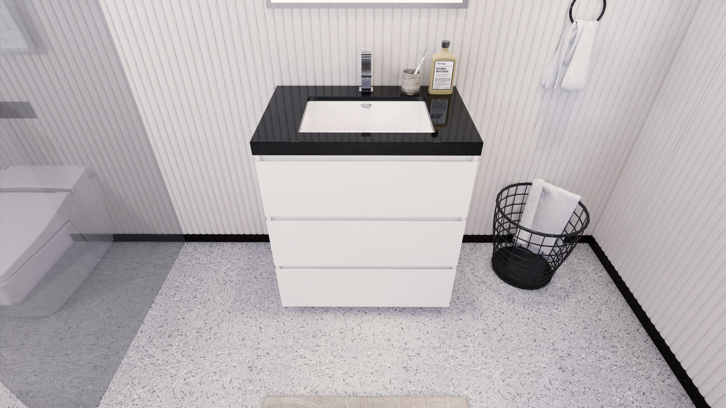 Stanley 30" Freestanding Bathroom Vanity with Reinforced Acrylic Integrated Sink Top