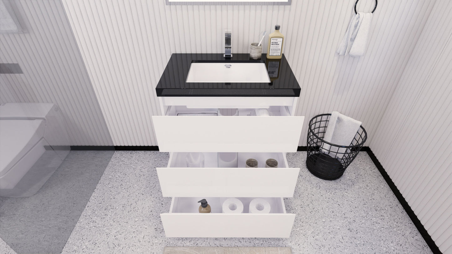 Stanley 30" Freestanding Bathroom Vanity with Reinforced Acrylic Integrated Sink Top
