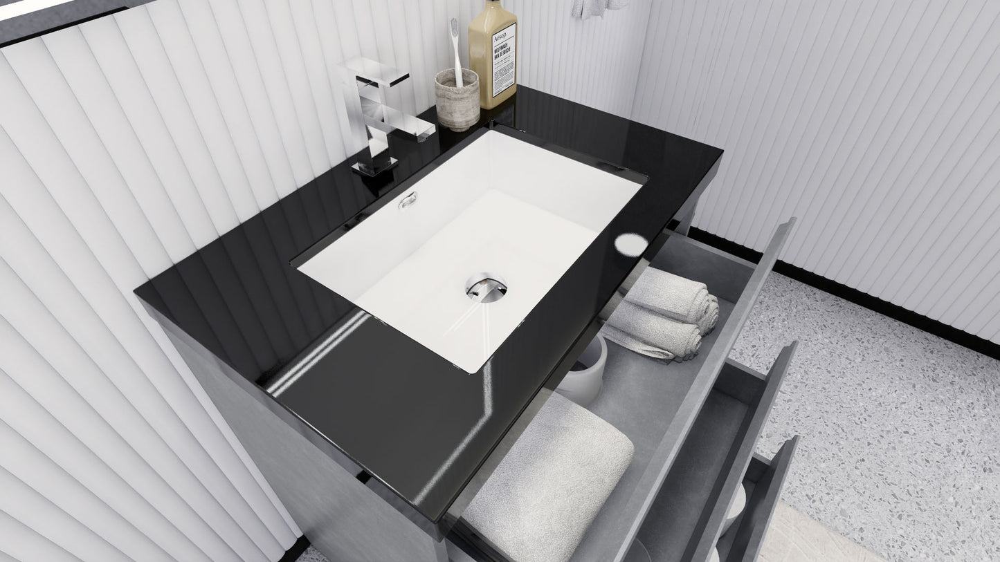 Stanley 30" Freestanding Bathroom Vanity with Reinforced Acrylic Integrated Sink Top