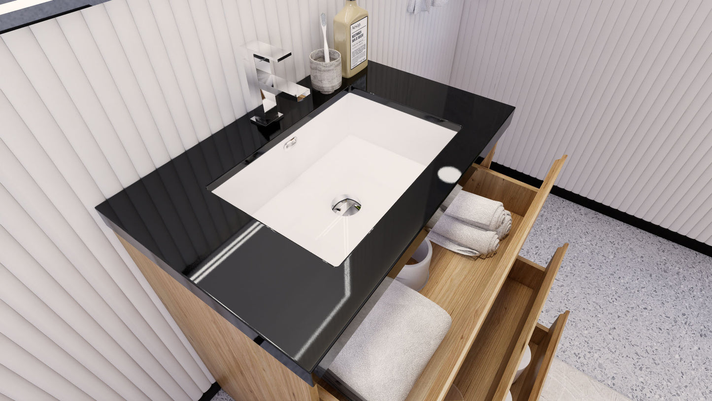 Stanley 30" Freestanding Bathroom Vanity with Reinforced Acrylic Integrated Sink Top