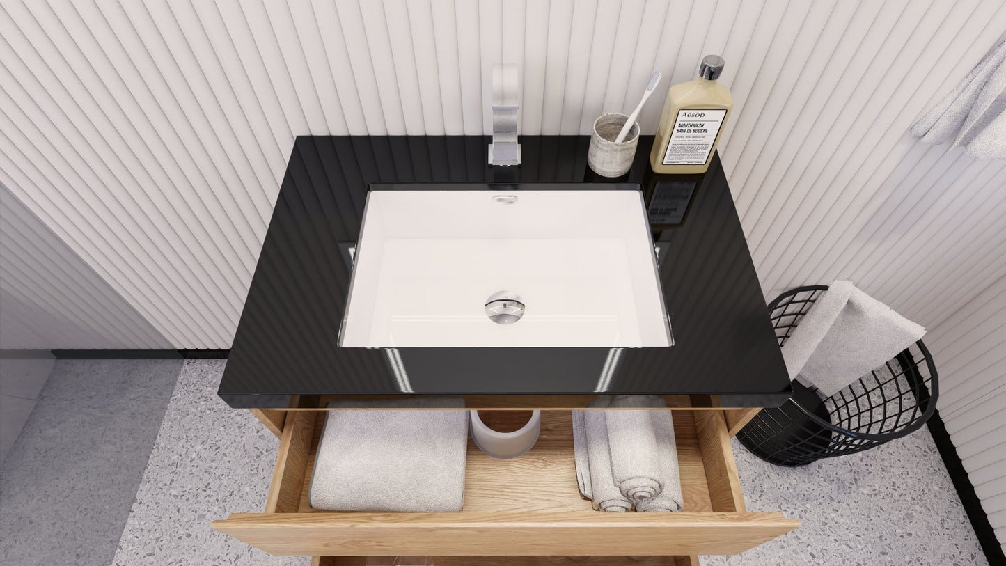 Stanley 30" Freestanding Bathroom Vanity with Reinforced Acrylic Integrated Sink Top