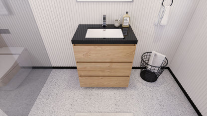Stanley 30" Freestanding Bathroom Vanity with Reinforced Acrylic Integrated Sink Top