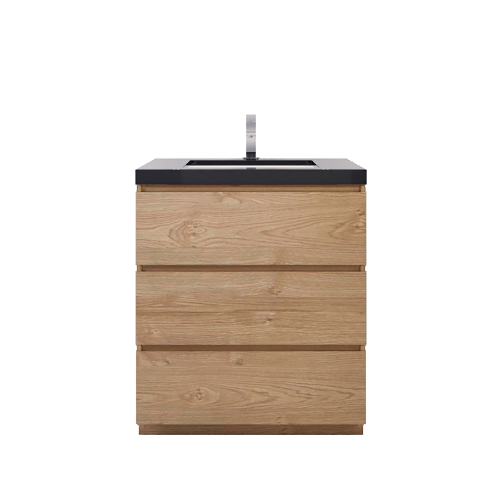 Stanley 30" Freestanding Bathroom Vanity with Reinforced Acrylic Integrated Sink Top