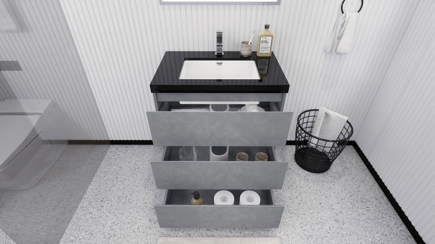 Stanley 30" Freestanding Bathroom Vanity with Reinforced Acrylic Integrated Sink Top