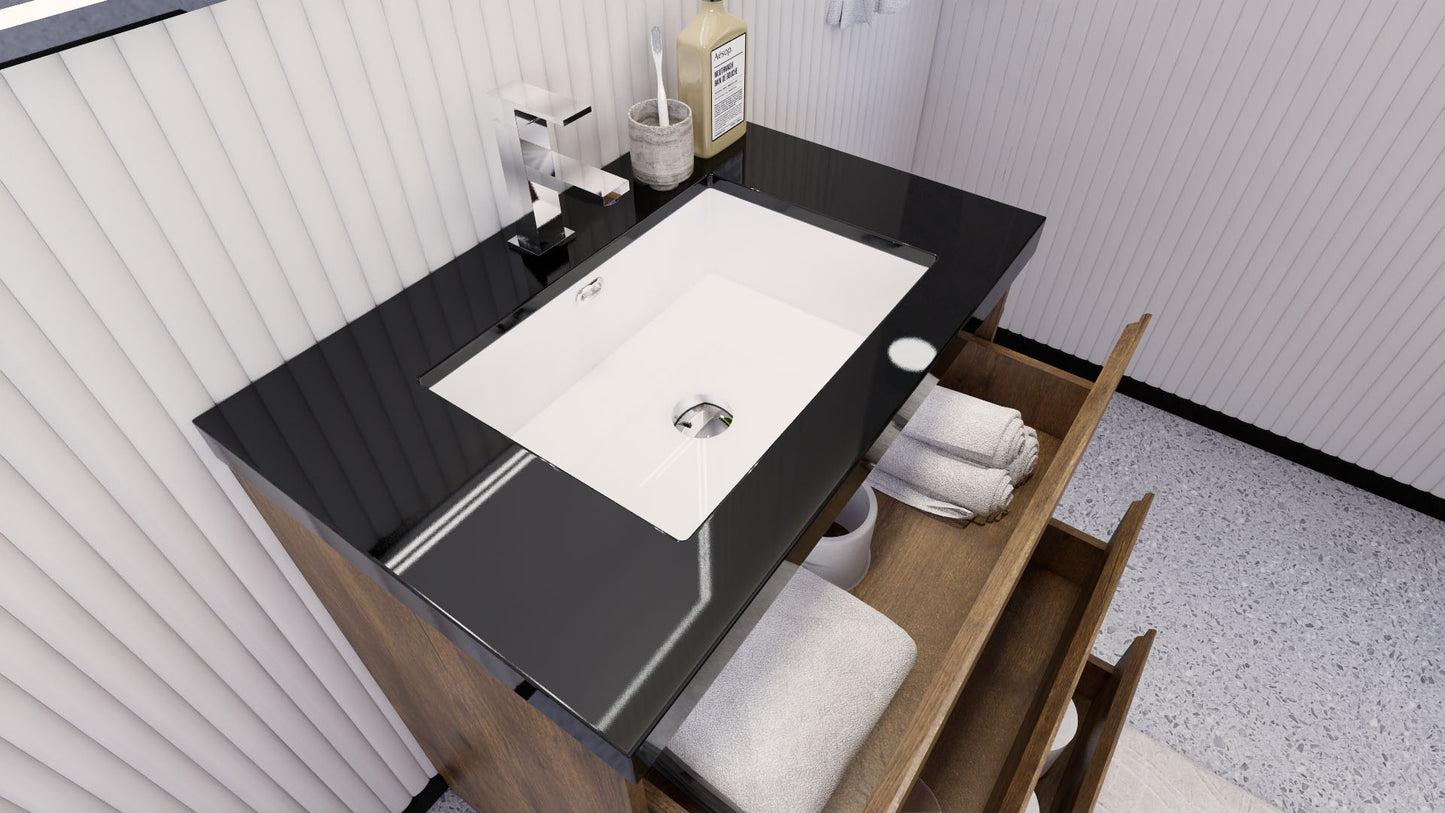 Stanley 30" Freestanding Bathroom Vanity with Reinforced Acrylic Integrated Sink Top
