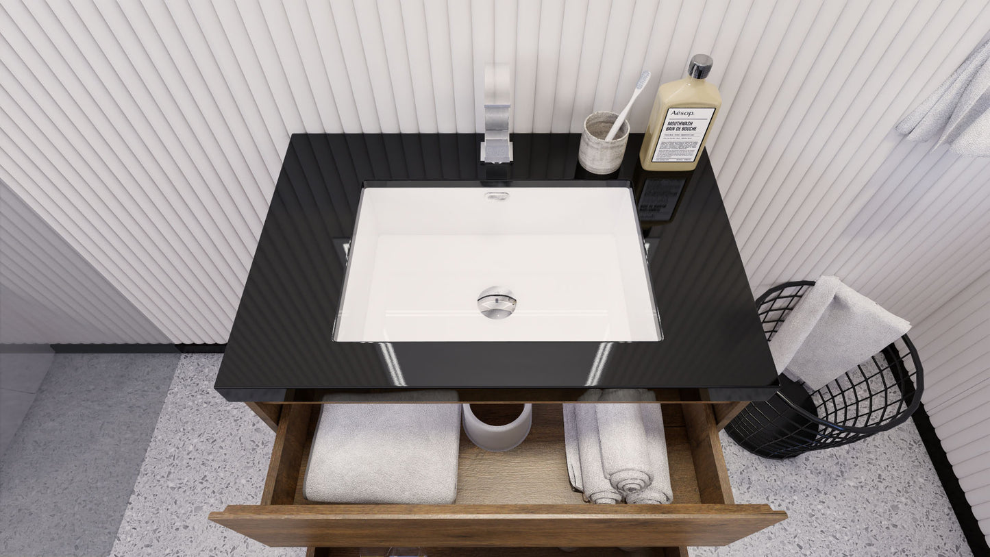 Stanley 30" Freestanding Bathroom Vanity with Reinforced Acrylic Integrated Sink Top