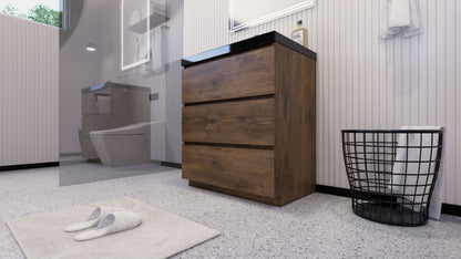 Stanley 30" Freestanding Bathroom Vanity with Reinforced Acrylic Integrated Sink Top