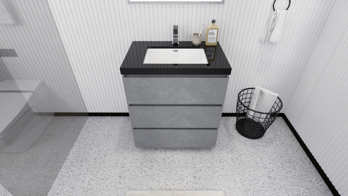 Stanley 30" Freestanding Bathroom Vanity with Reinforced Acrylic Integrated Sink Top