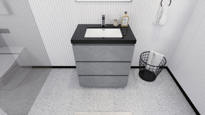 Stanley 30" Freestanding Bathroom Vanity with Reinforced Acrylic Integrated Sink Top