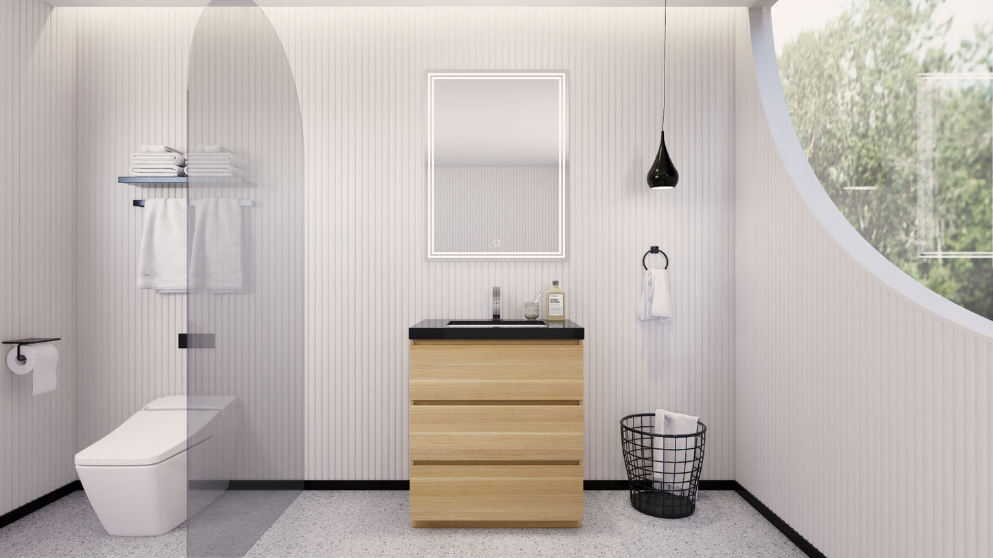 Stanley 30" Freestanding Bathroom Vanity with Reinforced Acrylic Integrated Sink Top