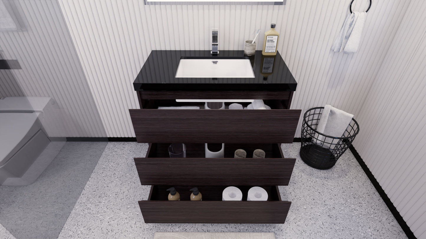 Stanley 36" Freestanding Bathroom Vanity with Reinforced Acrylic Integrated Sink Top
