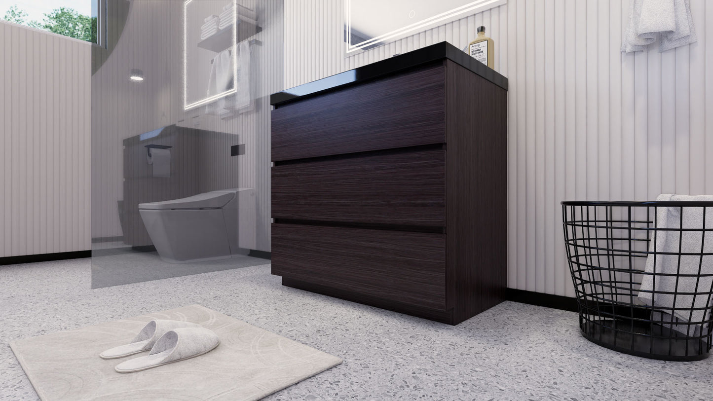 Stanley 36" Freestanding Bathroom Vanity with Reinforced Acrylic Integrated Sink Top