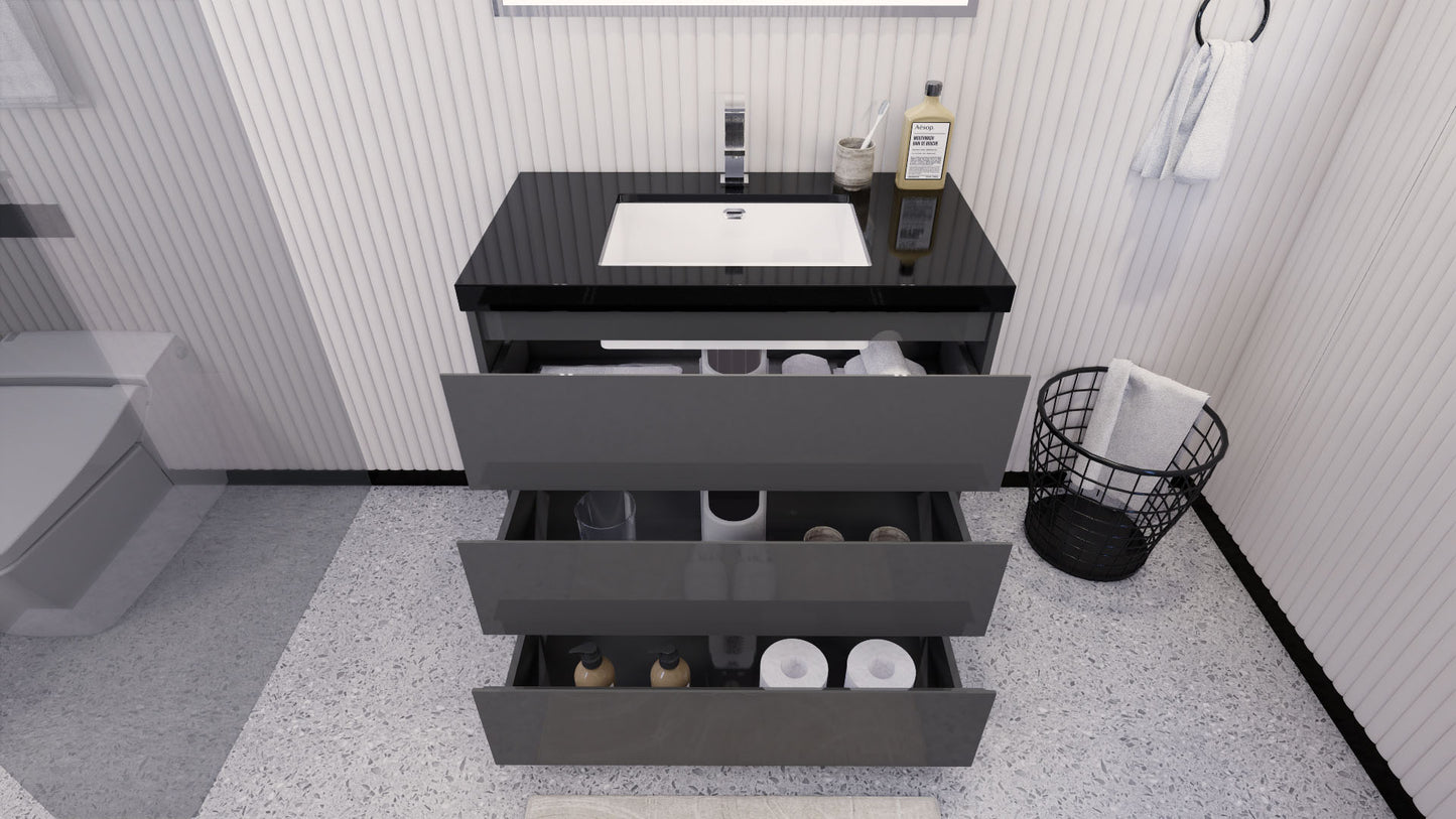 Stanley 36" Freestanding Bathroom Vanity with Reinforced Acrylic Integrated Sink Top