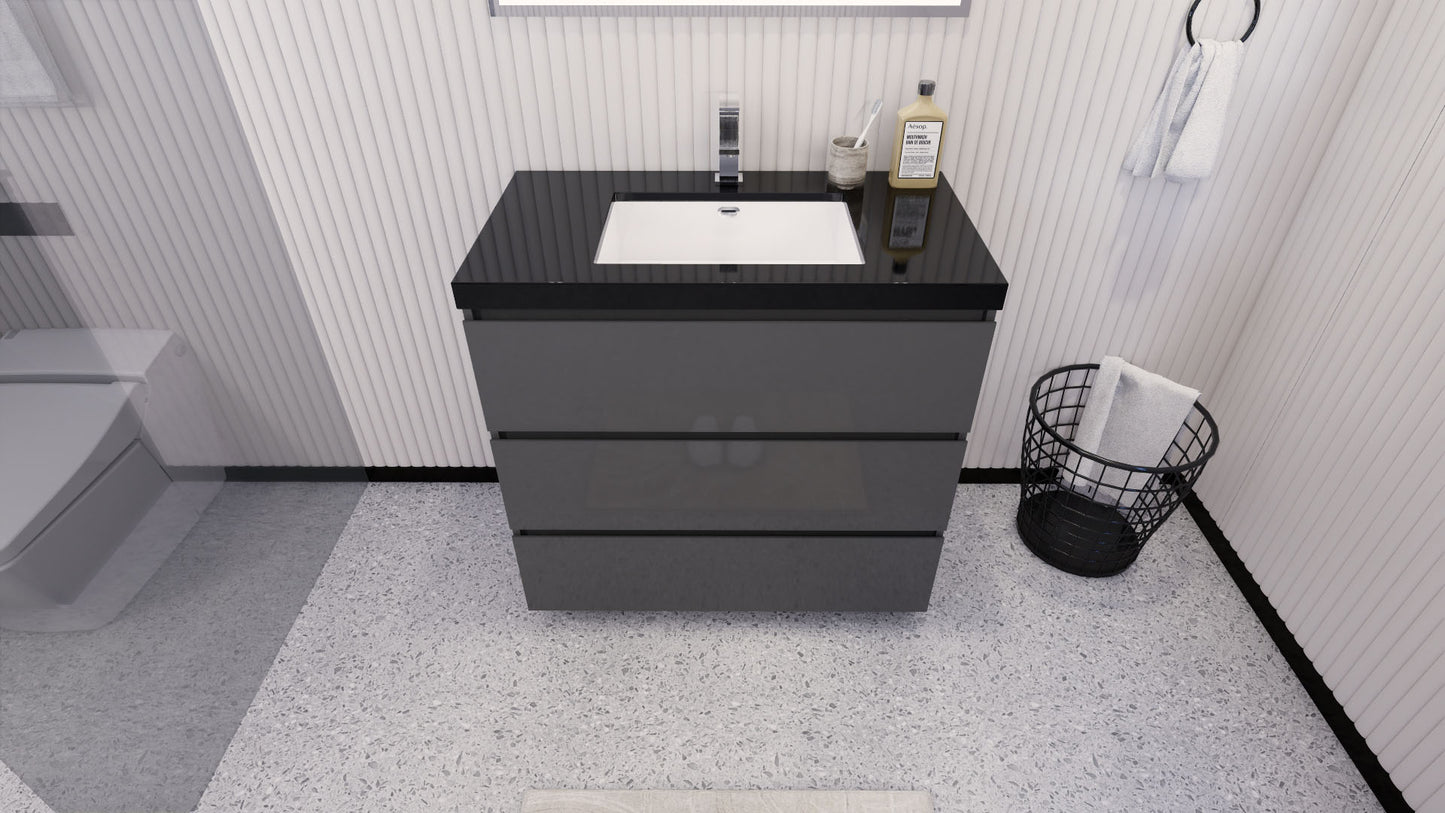 Stanley 36" Freestanding Bathroom Vanity with Reinforced Acrylic Integrated Sink Top