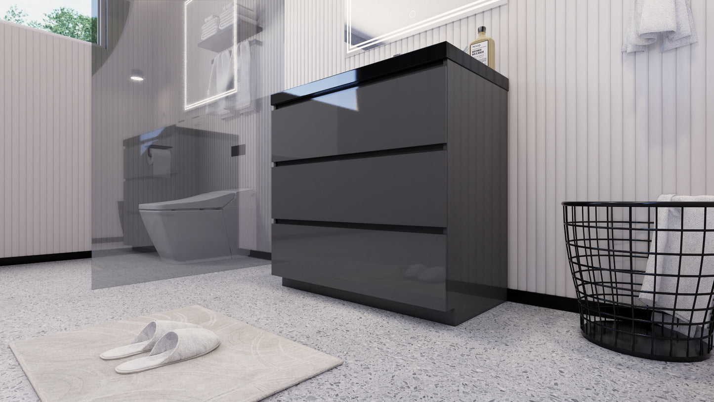 Stanley 36" Freestanding Bathroom Vanity with Reinforced Acrylic Integrated Sink Top