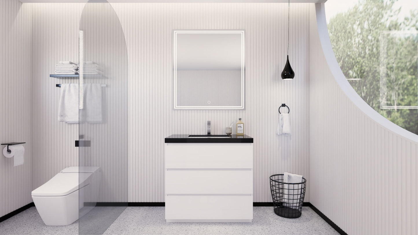 Stanley 36" Freestanding Bathroom Vanity with Reinforced Acrylic Integrated Sink Top
