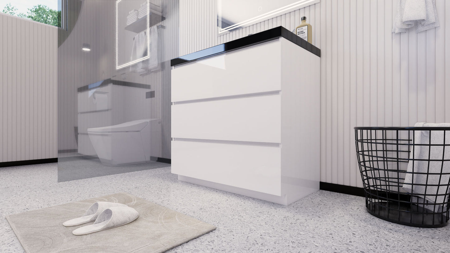 Stanley 36" Freestanding Bathroom Vanity with Reinforced Acrylic Integrated Sink Top