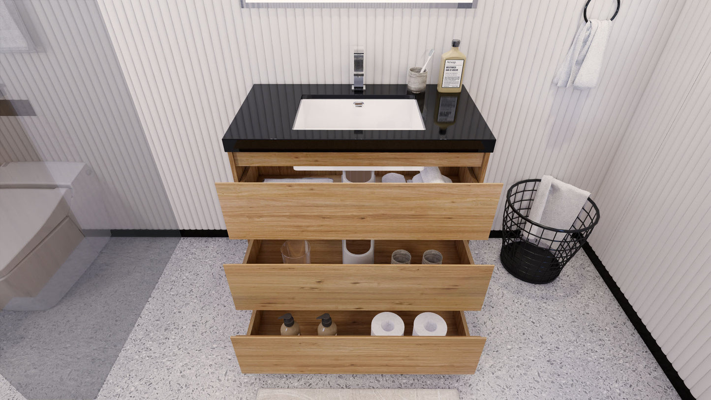 Stanley 36" Freestanding Bathroom Vanity with Reinforced Acrylic Integrated Sink Top