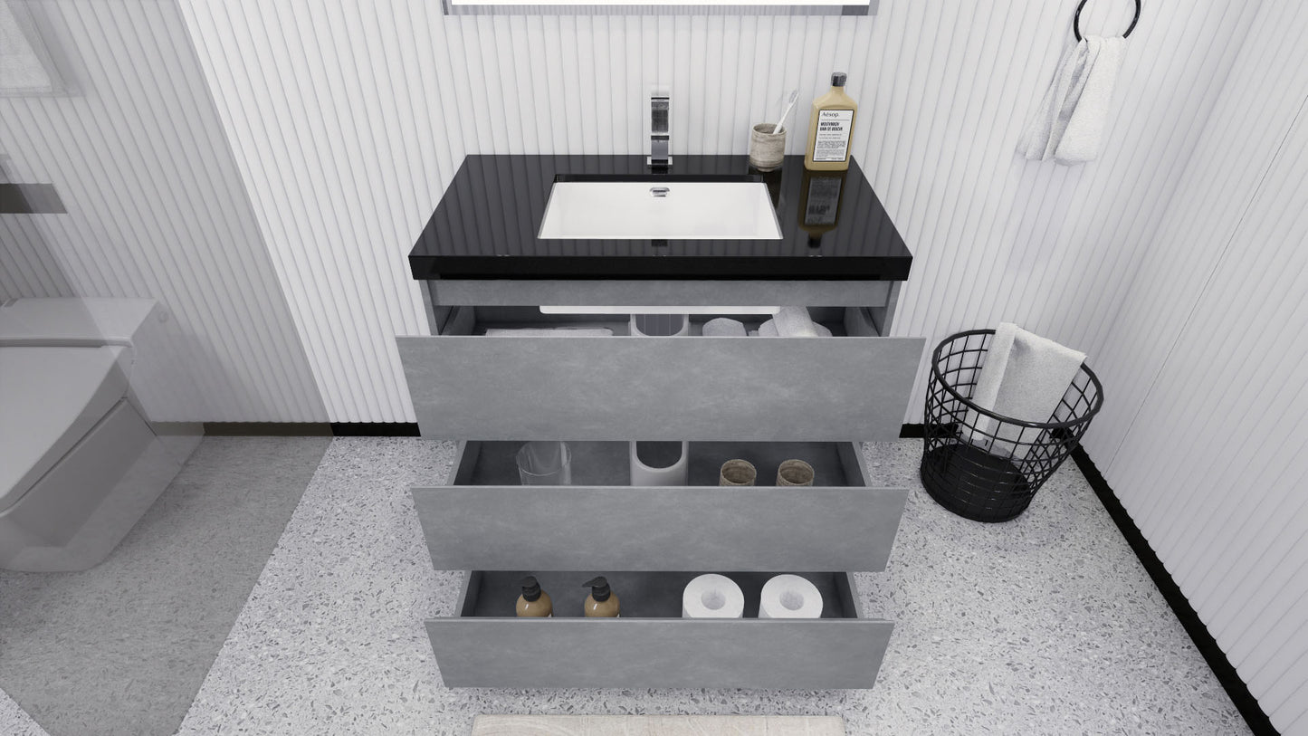 Stanley 36" Freestanding Bathroom Vanity with Reinforced Acrylic Integrated Sink Top