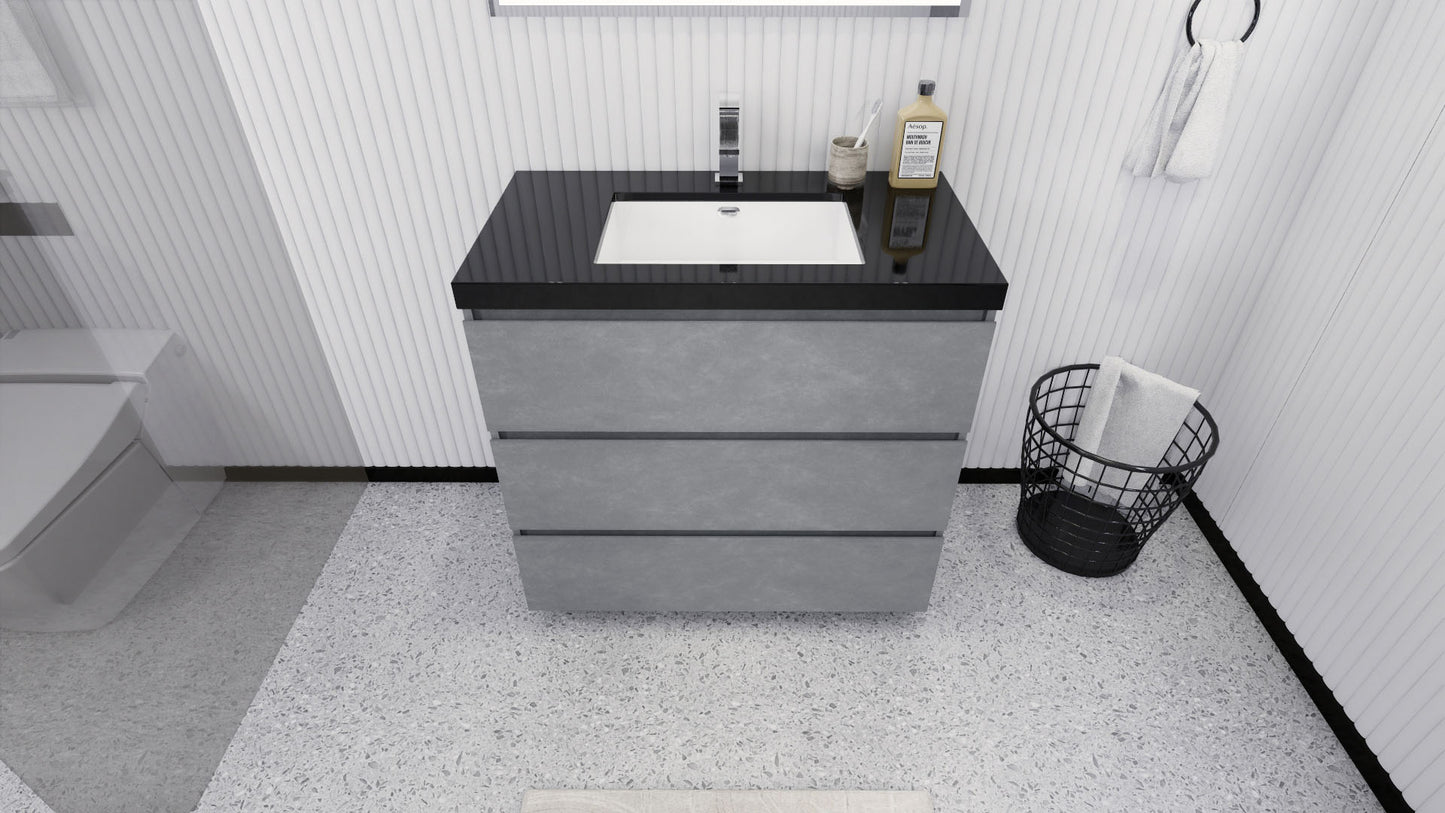 Stanley 36" Freestanding Bathroom Vanity with Reinforced Acrylic Integrated Sink Top