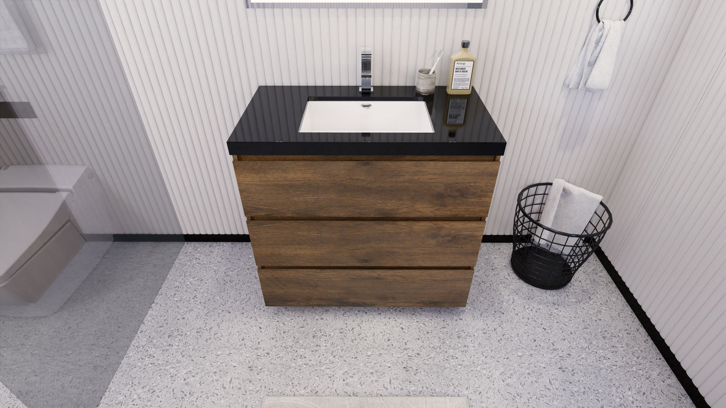 Stanley 36" Freestanding Bathroom Vanity with Reinforced Acrylic Integrated Sink Top