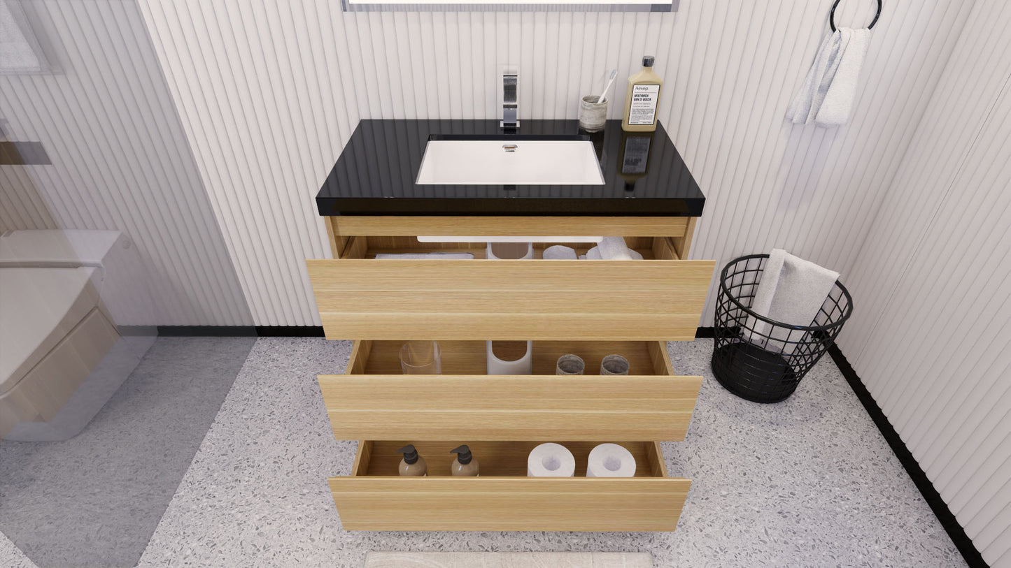 Stanley 36" Freestanding Bathroom Vanity with Reinforced Acrylic Integrated Sink Top