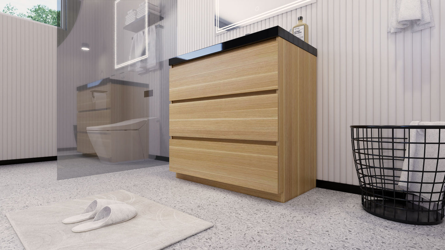 Stanley 36" Freestanding Bathroom Vanity with Reinforced Acrylic Integrated Sink Top