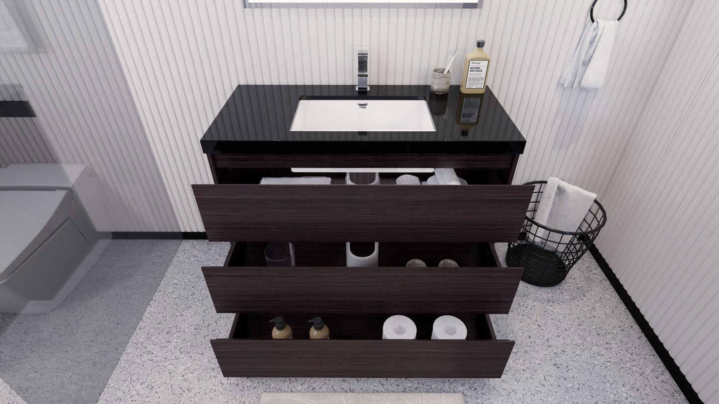 Stanley 42" Freestanding Bathroom Vanity with Reinforced Acrylic Integrated Sink Top