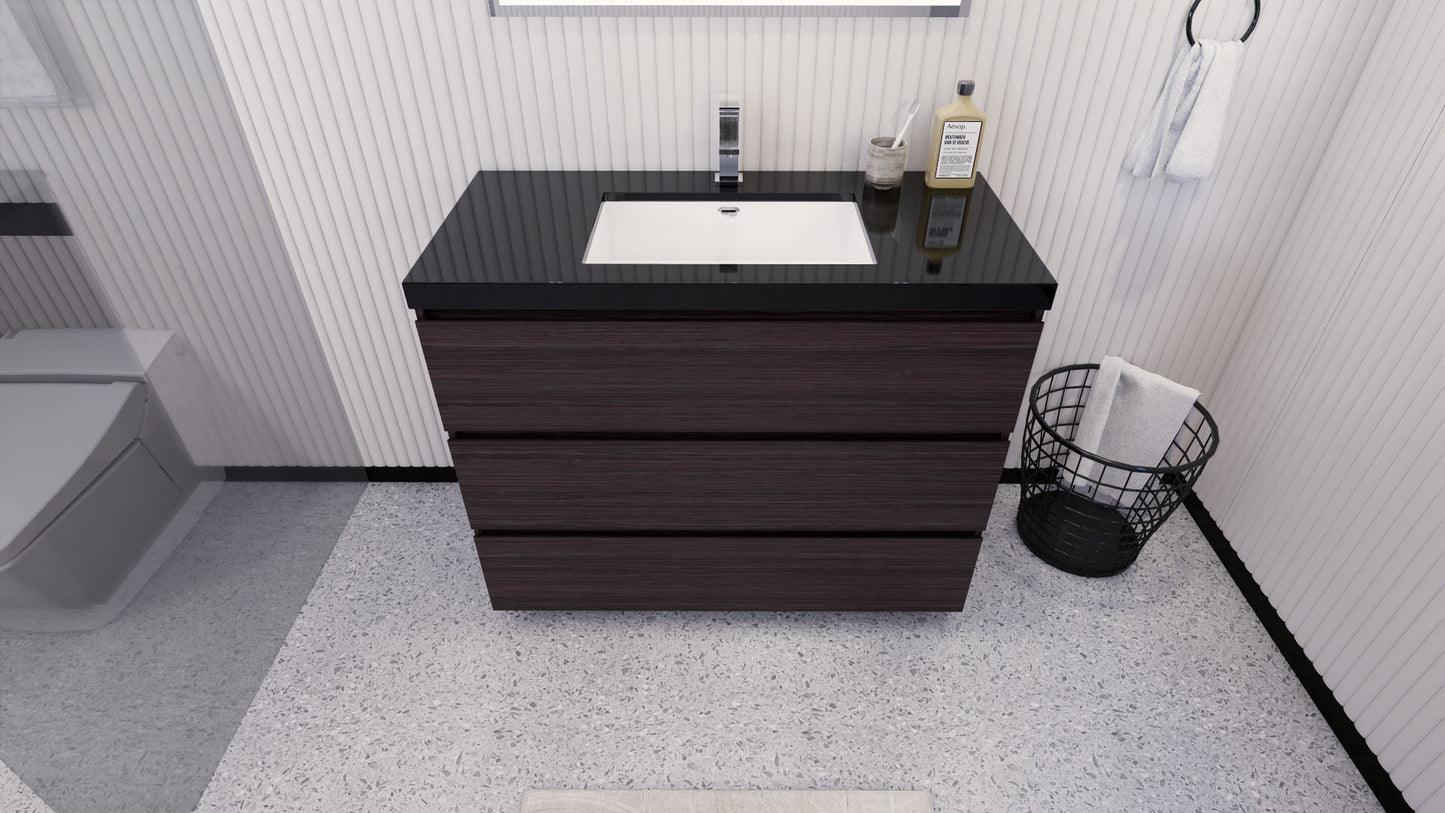 Stanley 42" Freestanding Bathroom Vanity with Reinforced Acrylic Integrated Sink Top