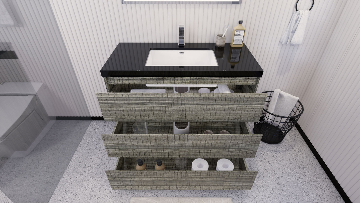 Stanley 42" Freestanding Bathroom Vanity with Reinforced Acrylic Integrated Sink Top