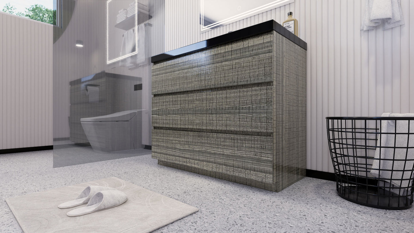 Stanley 42" Freestanding Bathroom Vanity with Reinforced Acrylic Integrated Sink Top