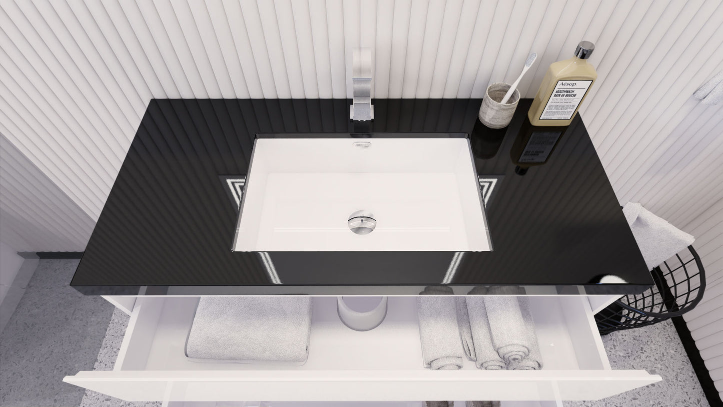 Stanley 42" Freestanding Bathroom Vanity with Reinforced Acrylic Integrated Sink Top