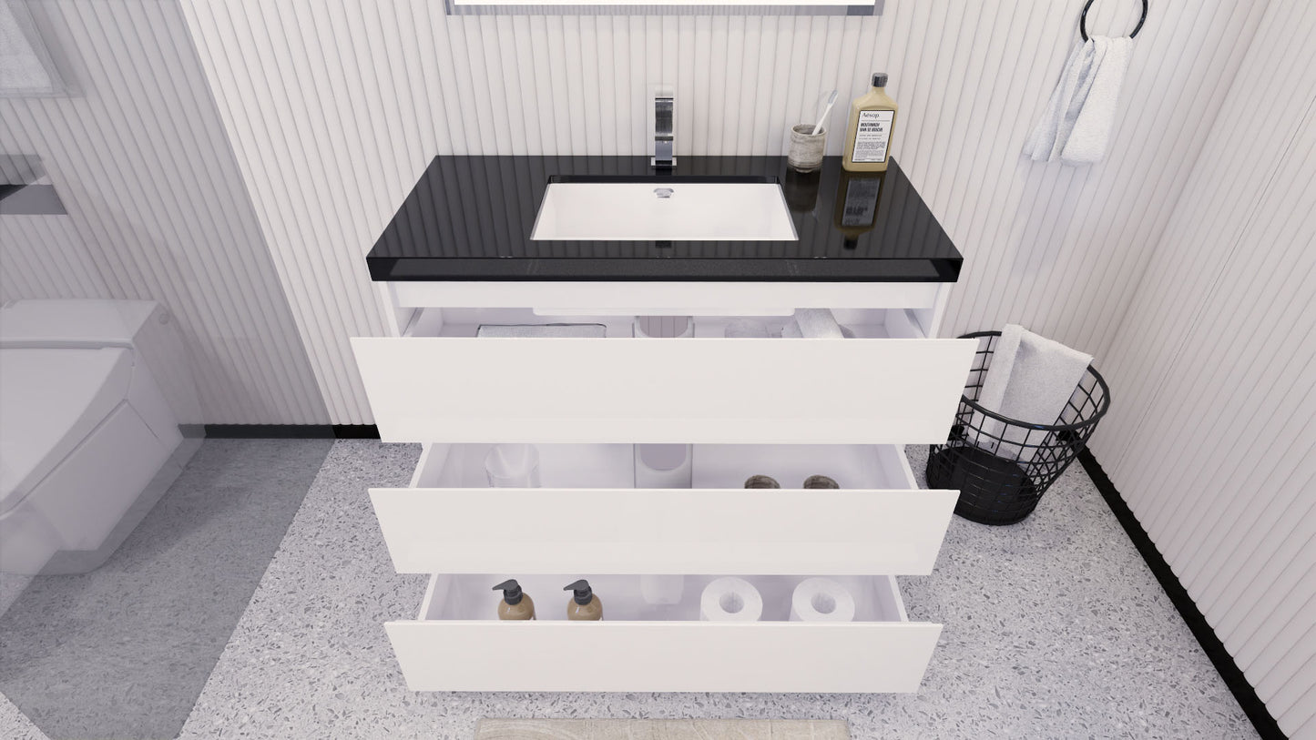 Stanley 42" Freestanding Bathroom Vanity with Reinforced Acrylic Integrated Sink Top