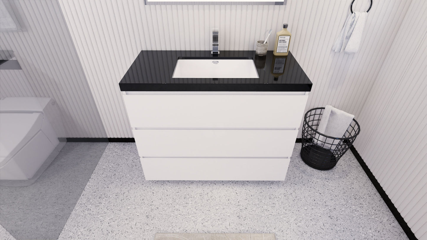 Stanley 42" Freestanding Bathroom Vanity with Reinforced Acrylic Integrated Sink Top